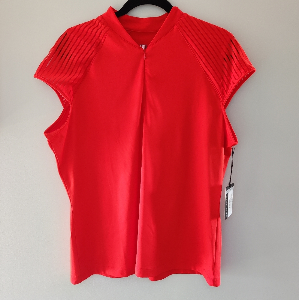 NWT Tail Bright Red Golf Shirt with Mesh Sleeves XL